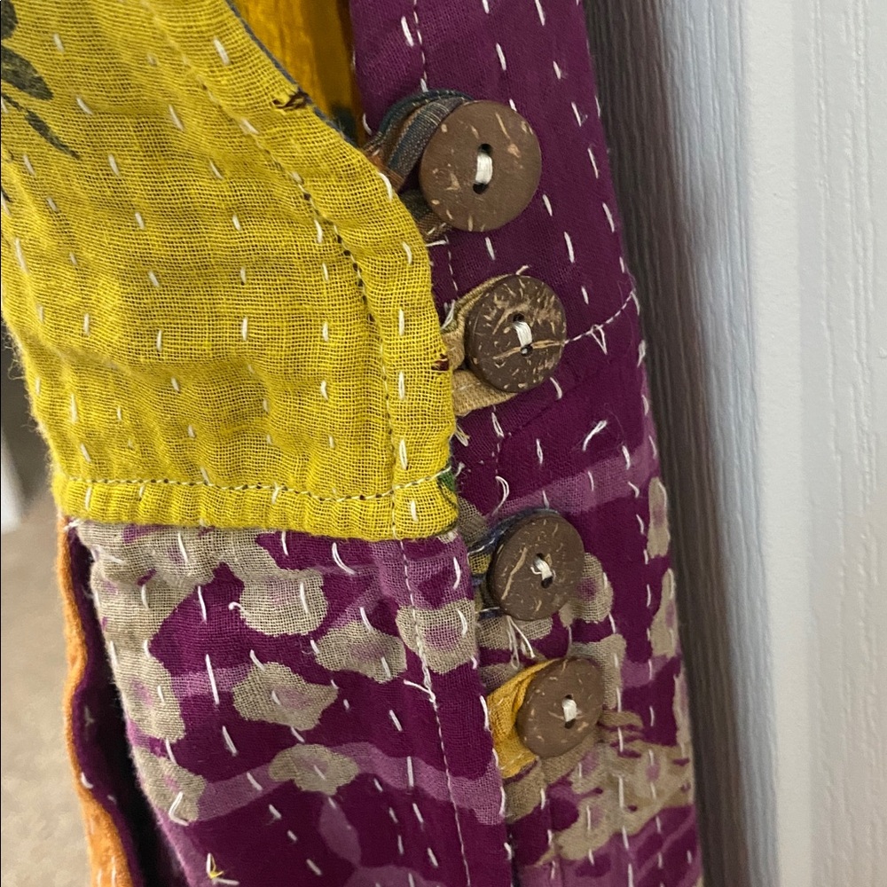 NWT Earthbound Kantha‎ Boho Floral Patchwork Overalls - Picture 4 of 9